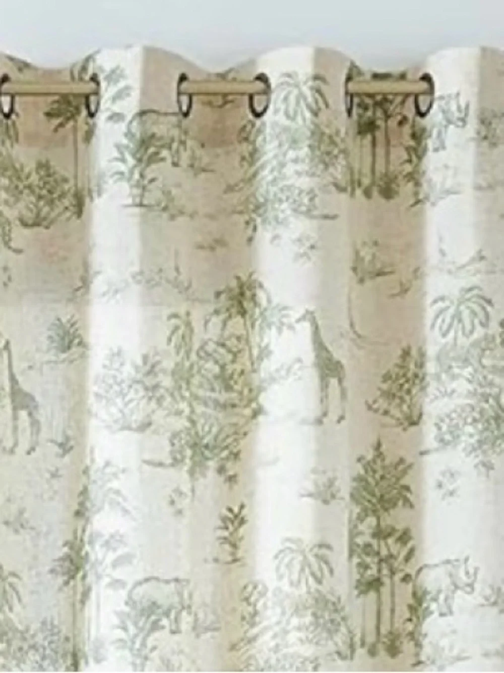Garden Safari Green Printed Grommet Top Curtain Panel - Home Accents